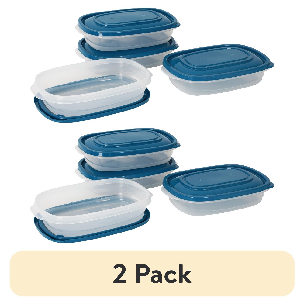 Food Storage Lunch Box - 4-Pack Rectangle Plastic Food Storage Containers