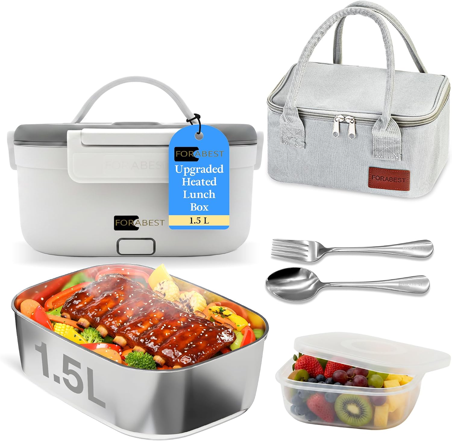 Portable Food Warmer - Torvani Store FORABEST Heated Lunch Box