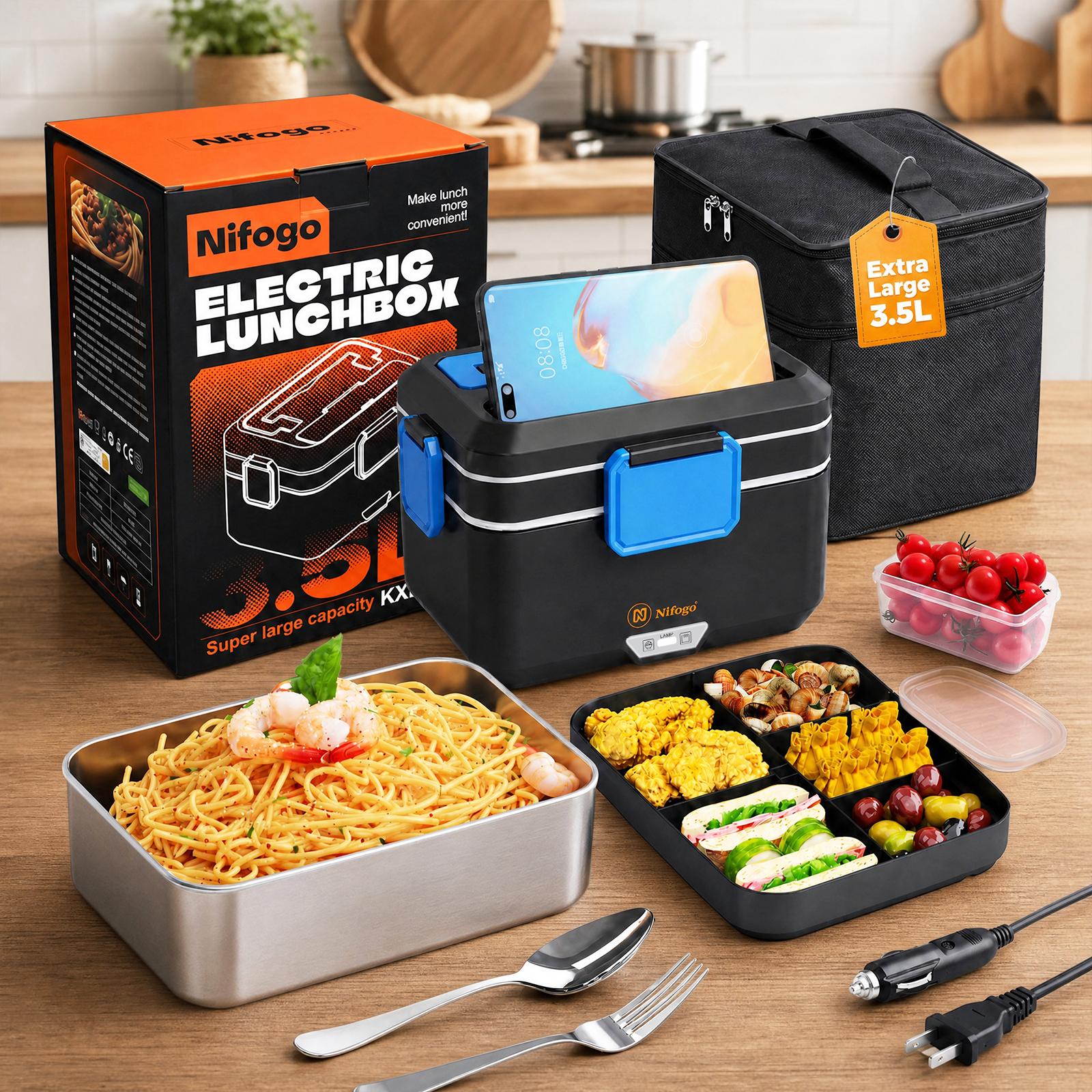 Portable Food Warmer - 3.5L Extra Large Electric Heating Lunch