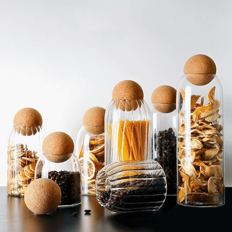 Food Storage Jars With Wooden Lids - storage glass jar with wooden lid