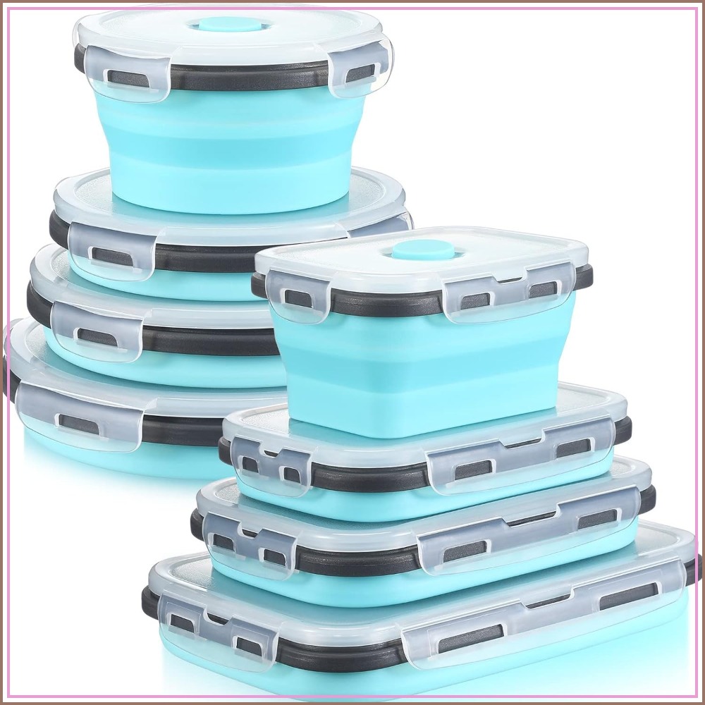 Food Storage Freezer Containers - 8 Pcs Collapsible Food Storage Containers