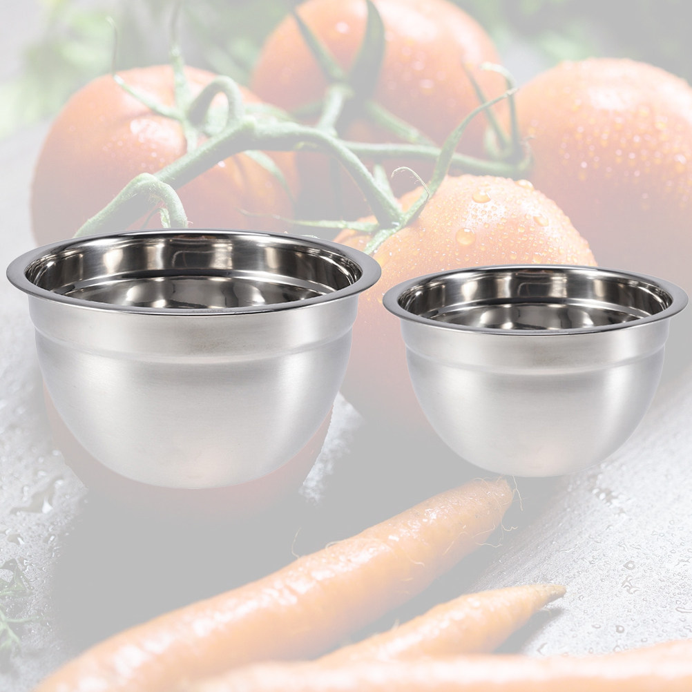 Food Storage Bowls - 2Pcs Stainless Steel Food Bowl Heavy