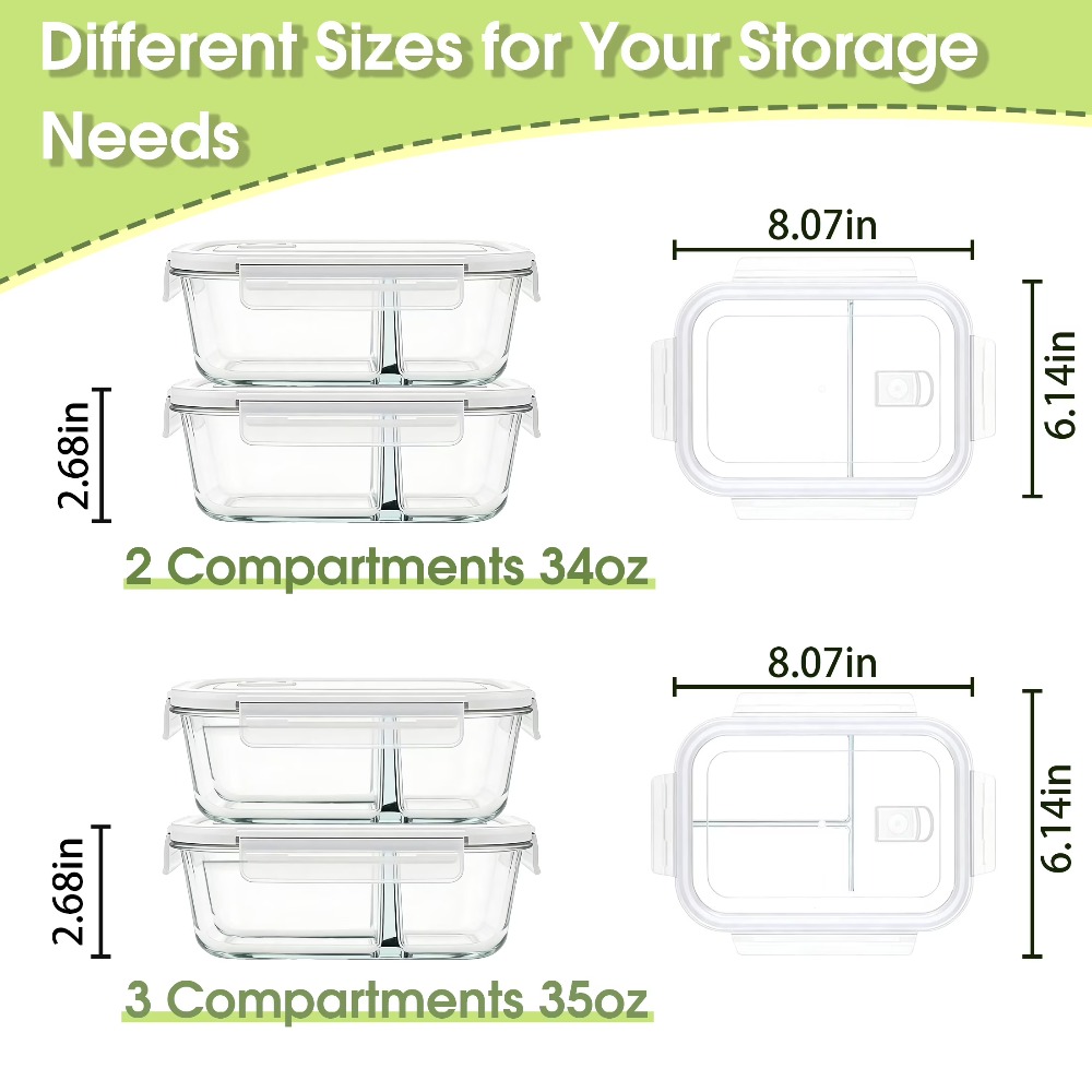 Glass Food Storage Containers  - Food Storage Lunch Box のレビューと価格
