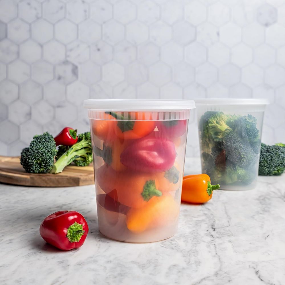 Bulk 240-Pack 32oz Plastic Qua - Food Storage Quart Containers のレビューと価格