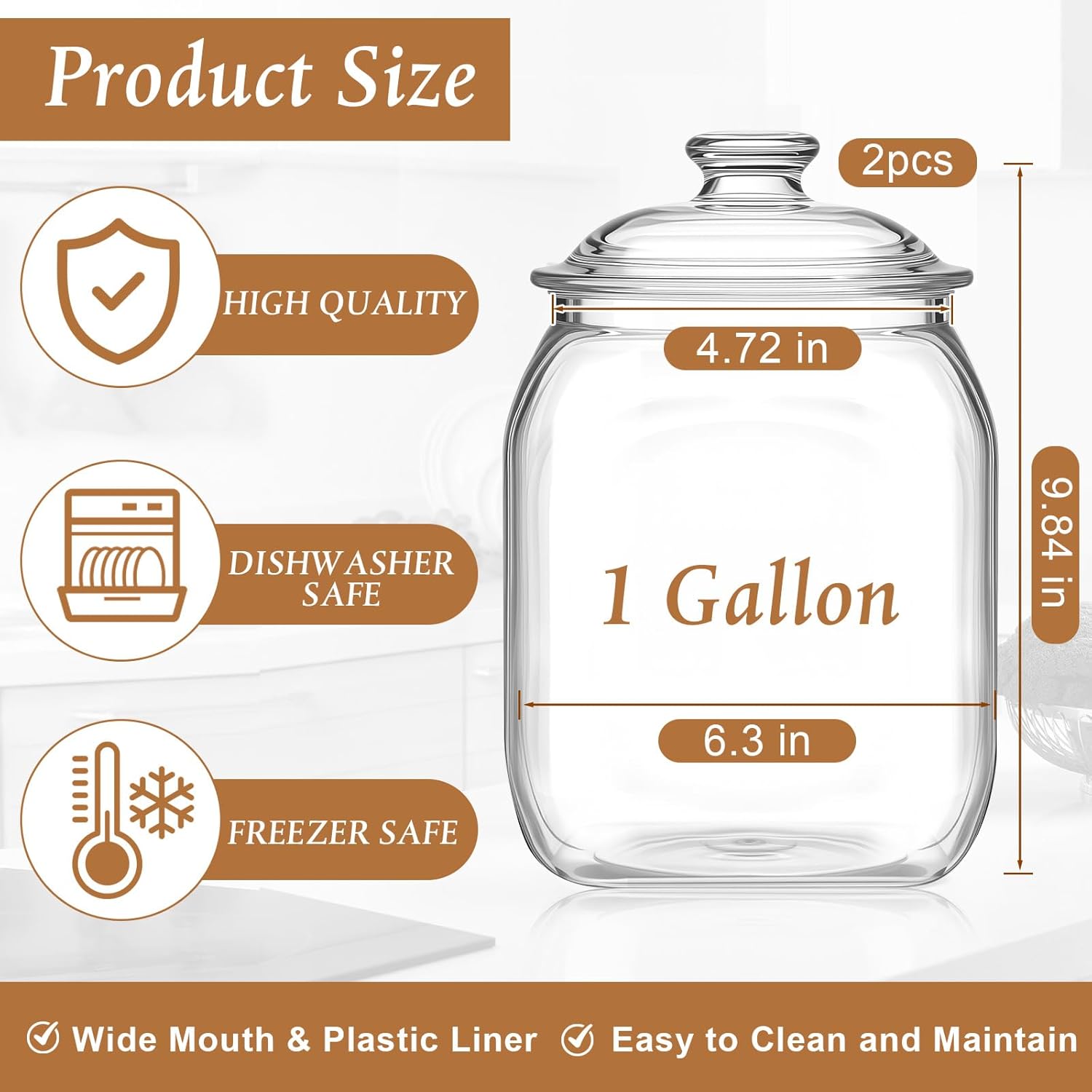 2 Pack Acrylic Cookie Candy Ja - Food Storage Kitchen のレビューと価格