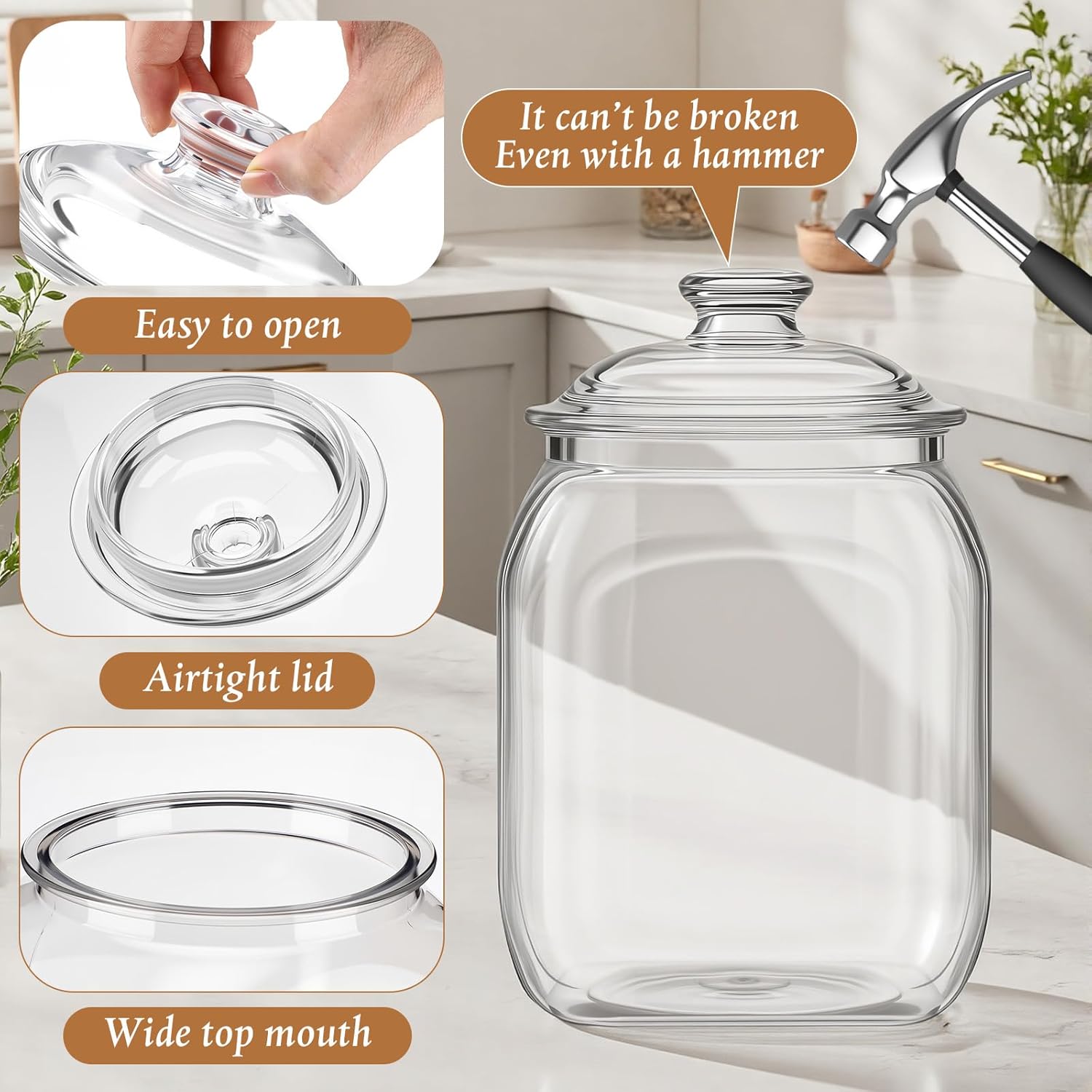 2 Pack Acrylic Cookie Candy Ja - Food Storage Kitchen のレビューと価格