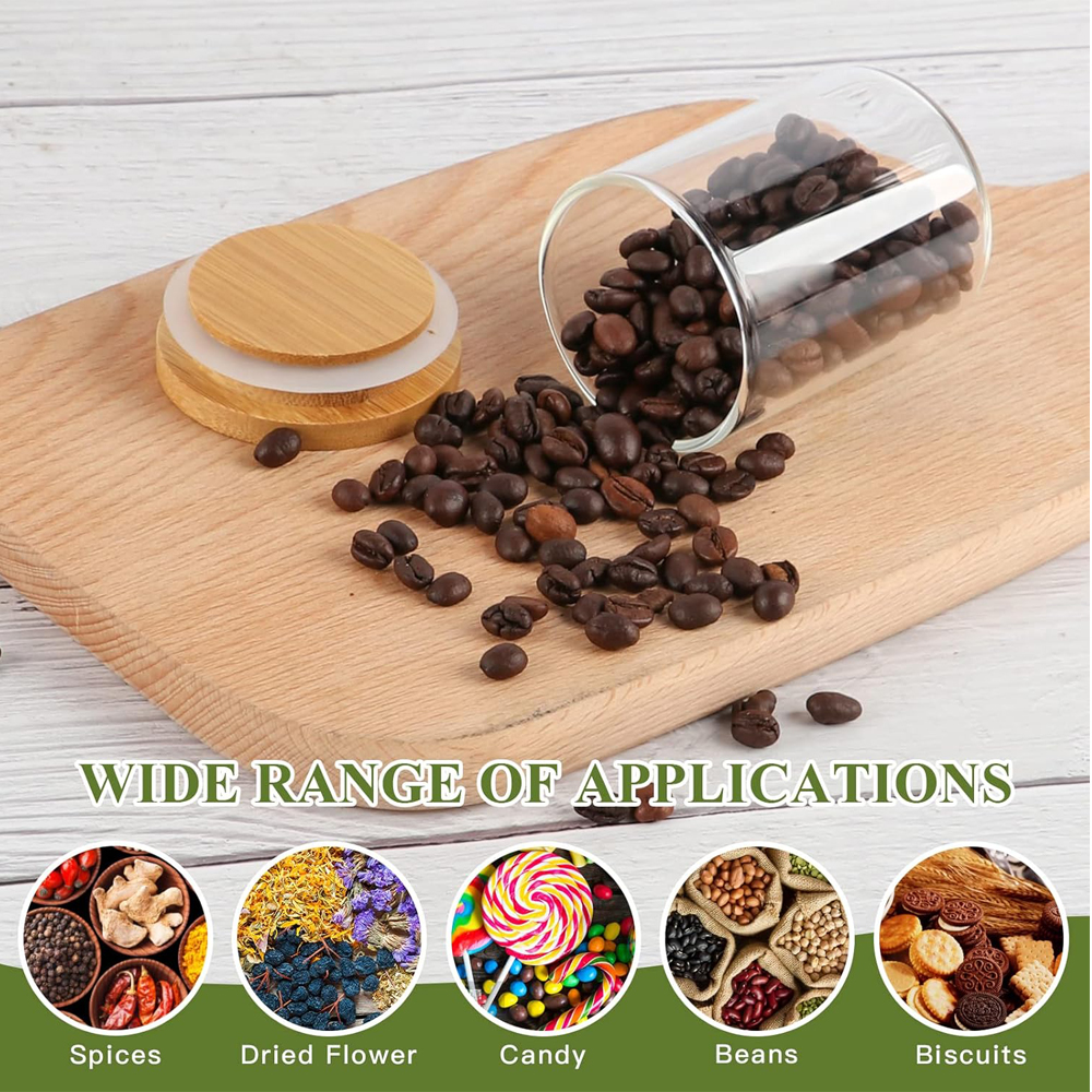 4oz Glass Spice Jars with Bamb - Food Storage Jars With Wooden Lids のレビューと価格