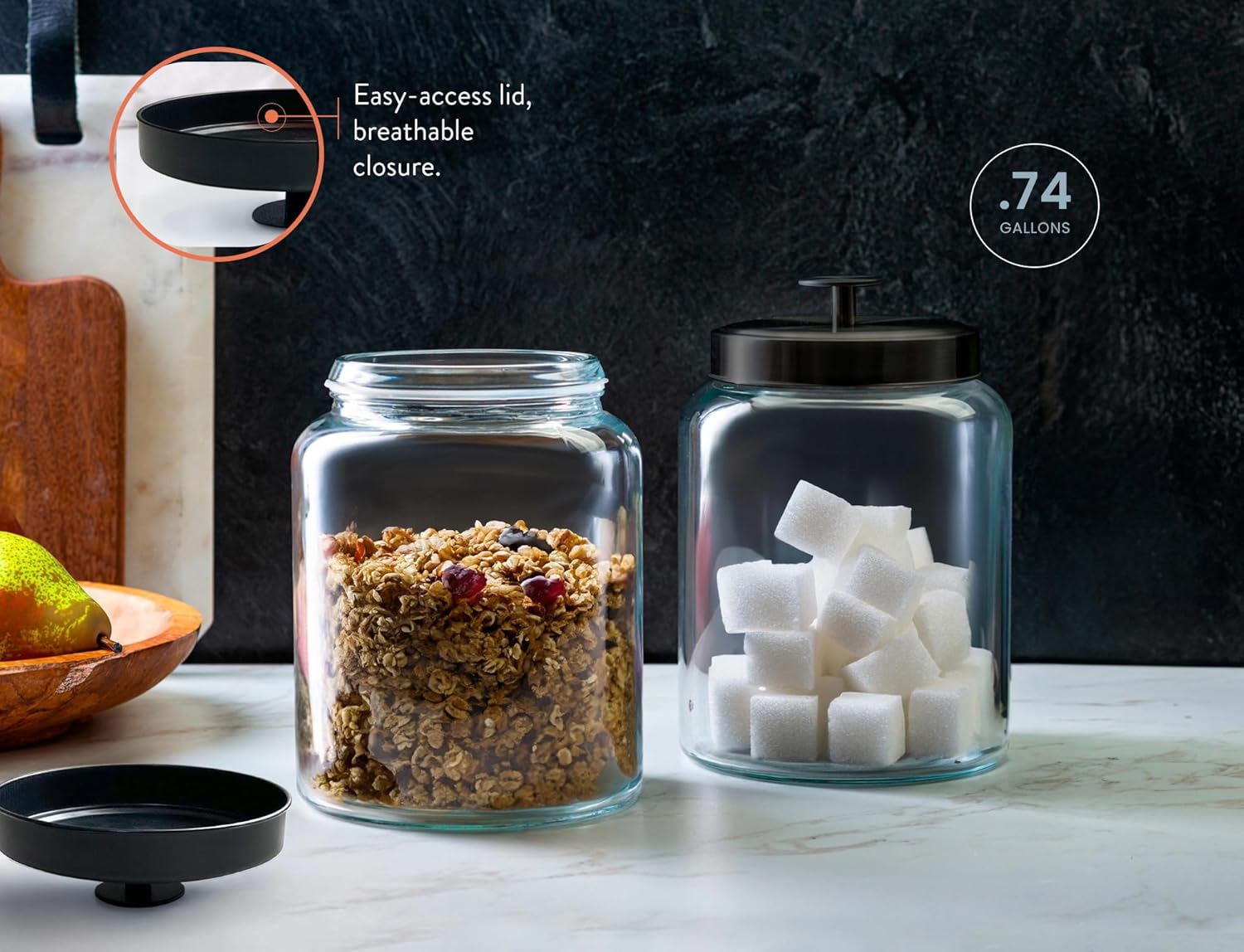 Glass Kitchen Canister Set, Fo - Food Storage Kitchen のレビューと価格