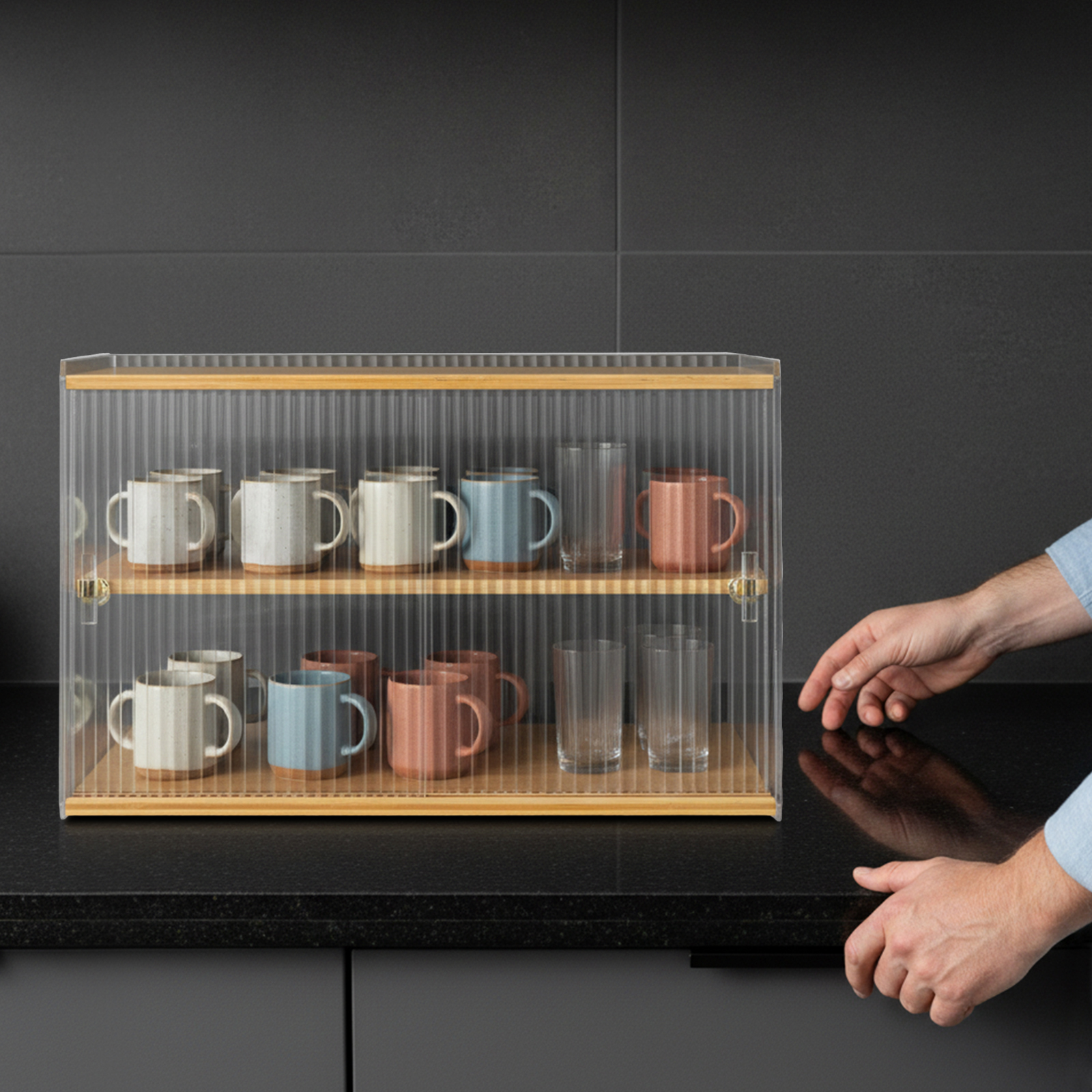 Cup Storage Rack, Bamboo Sideb - Food Storage Kitchen のレビューと価格