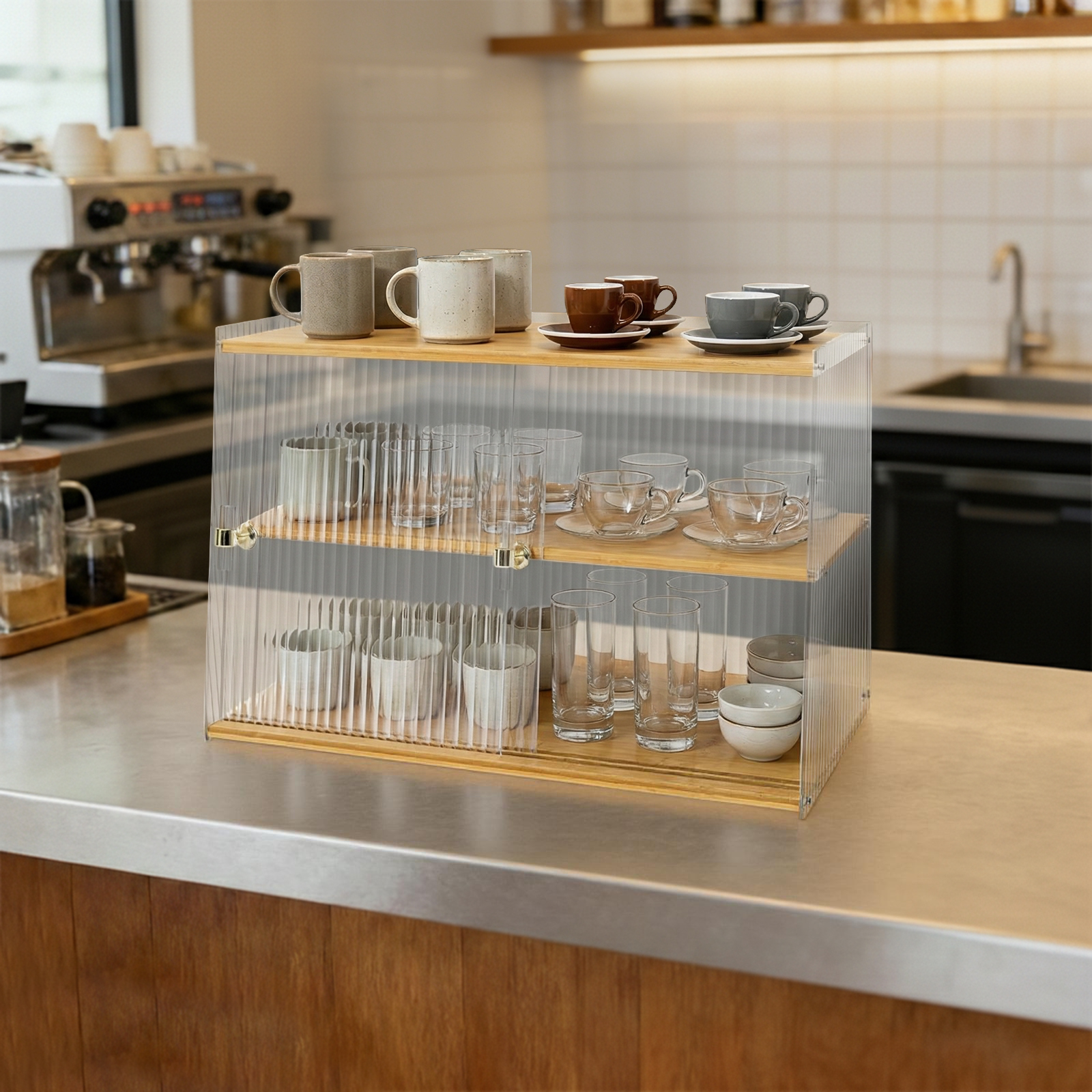 Cup Storage Rack, Bamboo Sideb - Food Storage Kitchen のレビューと価格