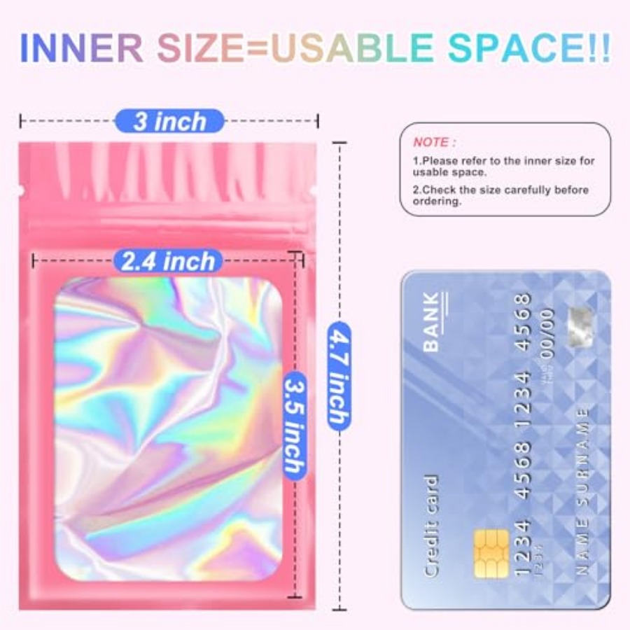 00 Pcs Pink Smell Proof Mylar  - Food Storage Bag のレビューと価格