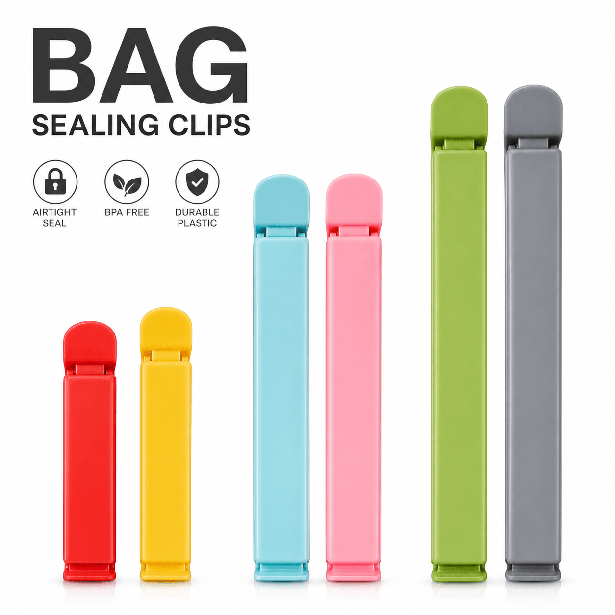 5 pcs Plastic Bag Sealing Clip - Food Storage Reusable Bags のレビューと価格