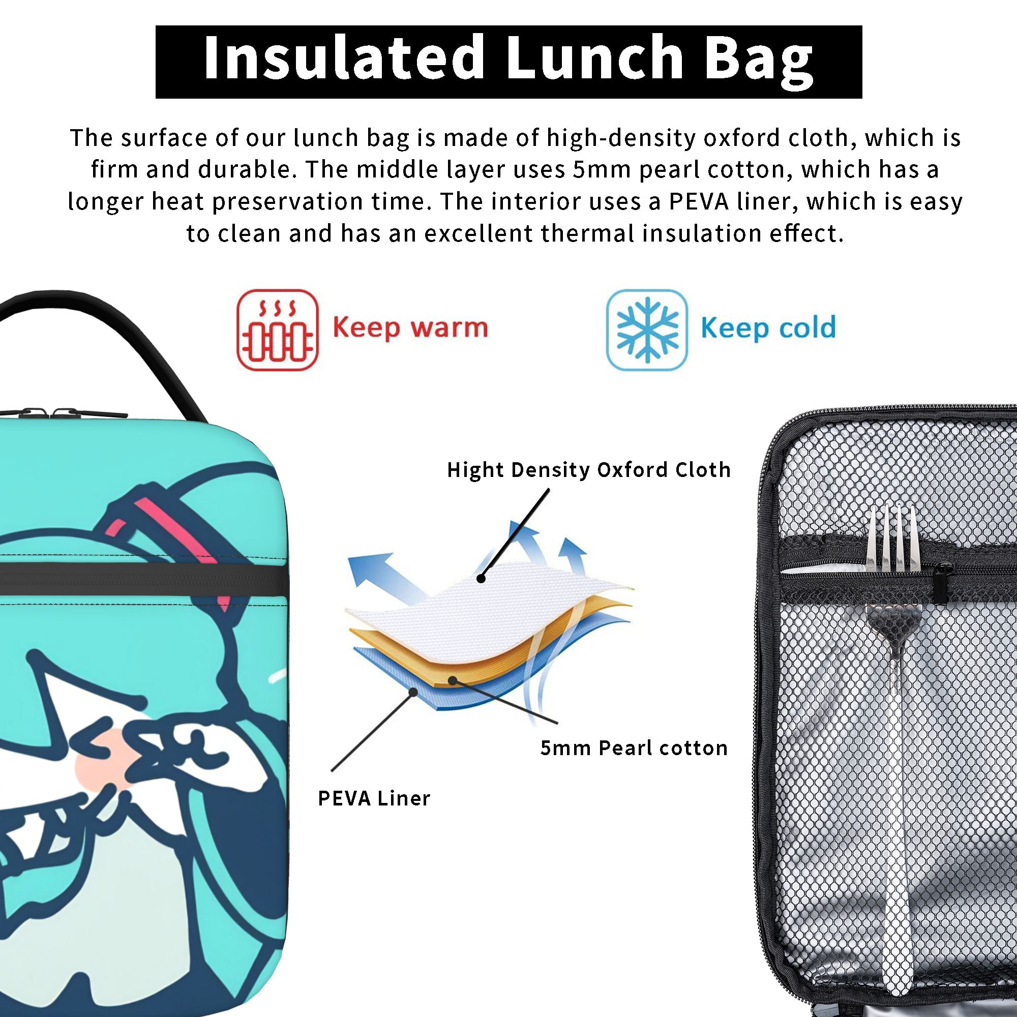 H-Hatsunes Mikus Chibi Kawaii  - Food Storage Reusable Bags のレビューと価格