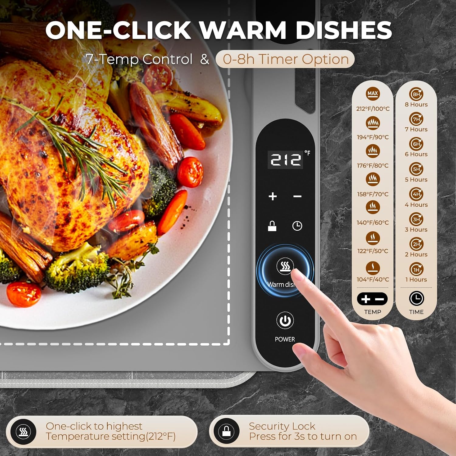 Electric Warming Tray with 7 T - Portable Food Warmer のレビューと価格