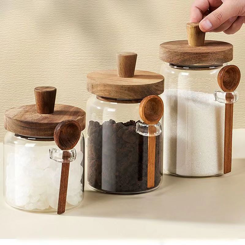 Food Storage Containers Grains - Food Storage Jars With Wooden Lids のレビューと価格