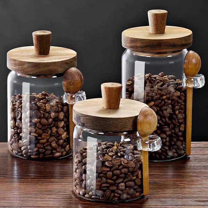 Food Storage Containers Grains - Food Storage Jars With Wooden Lids のレビューと価格
