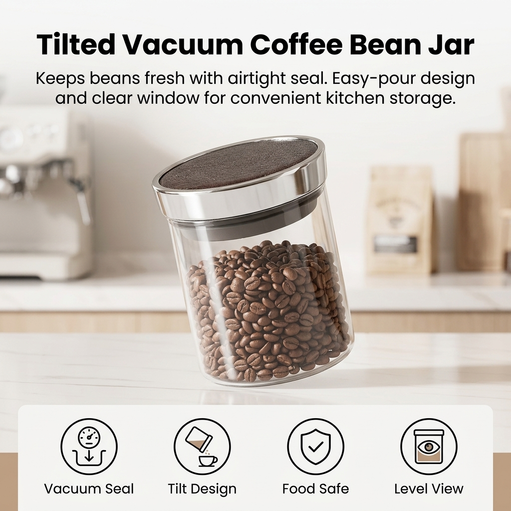 Coffee Bean Storage Jar With V - Food Storage Technology のレビューと価格