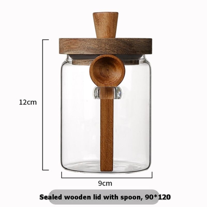 ABJI-Glass Jar With Wooden Lid - Food Storage Jars With Wooden Lids のレビューと価格