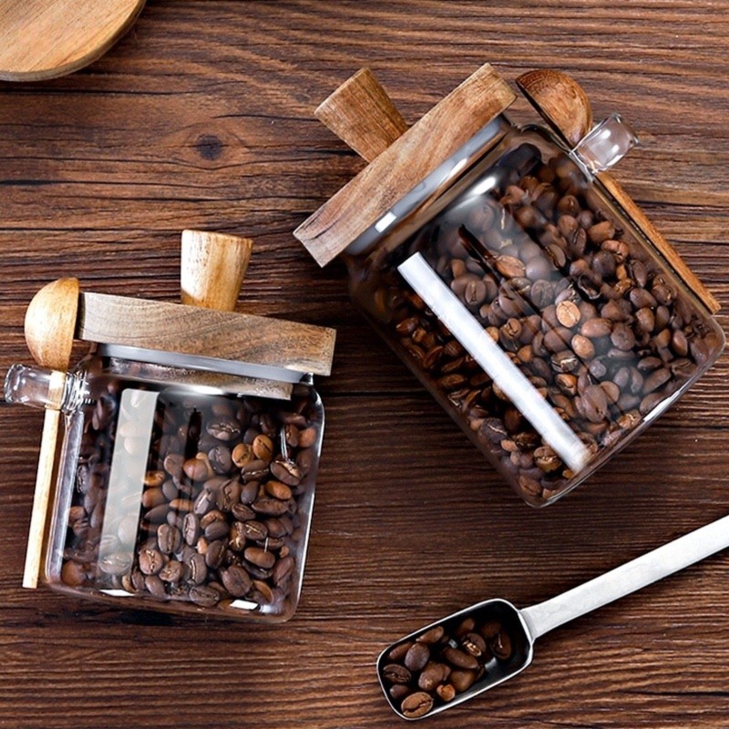 ABJI-Glass Jar With Wooden Lid - Food Storage Jars With Wooden Lids のレビューと価格
