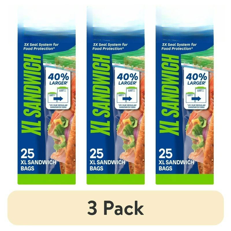 (3 pack) Brand XL Sandwich Bag - Food Storage Technology のレビューと価格