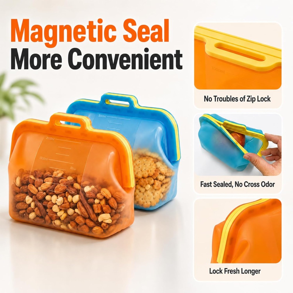 Reusable Silicone Food Storage - Food Storage Bag のレビューと価格