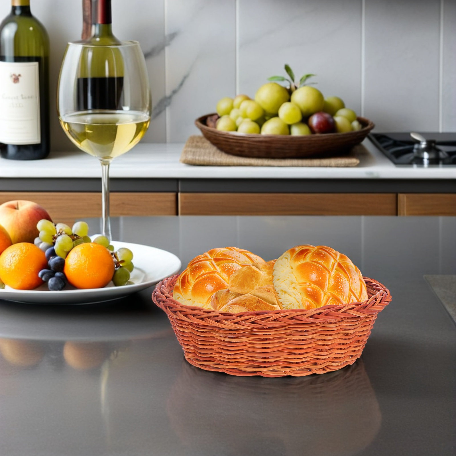 10Pcs Rattan Bread Basket Smal - Food Storage Small のレビューと価格