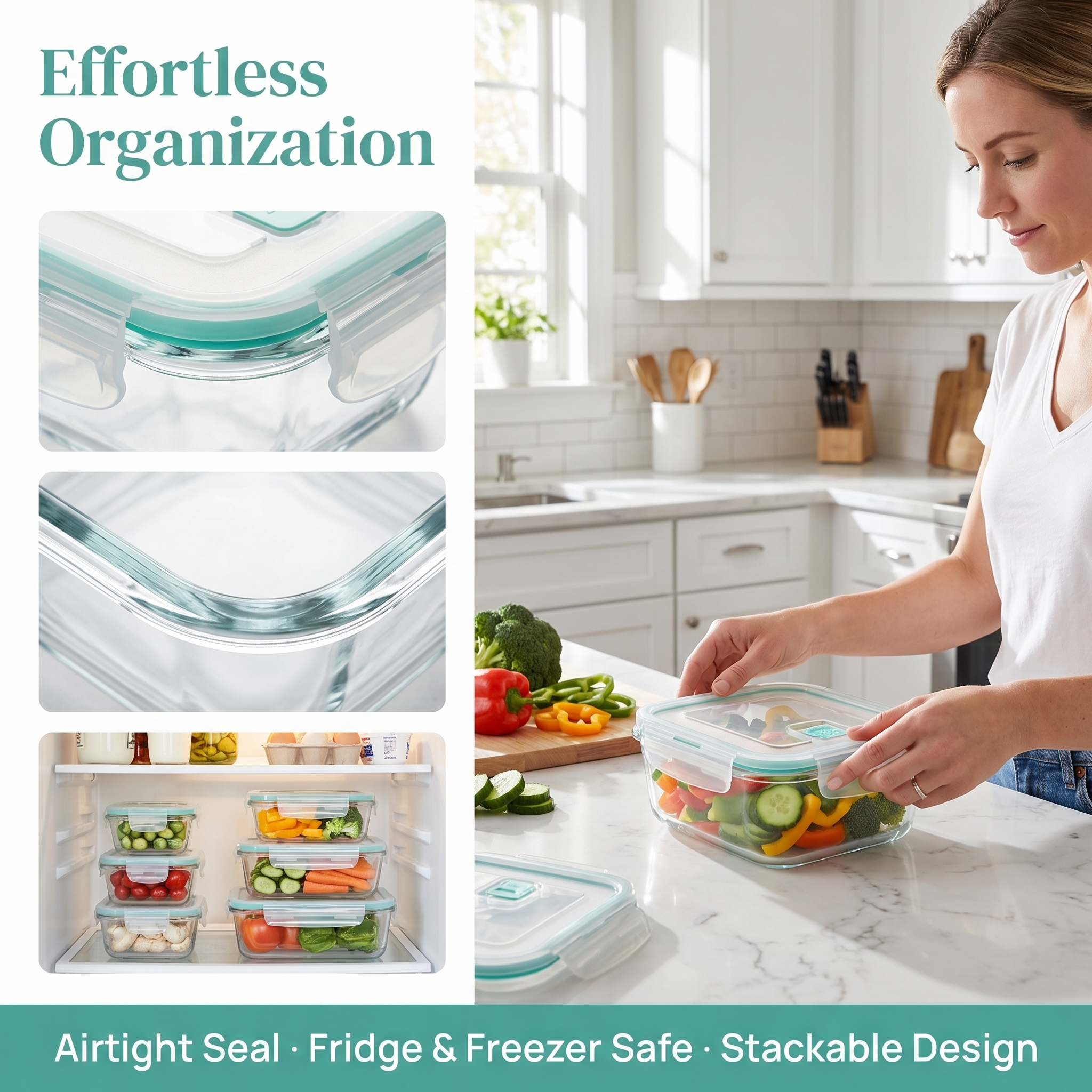 A set of 8 food storage contai - Food Storage Freezer Containers のレビューと価格