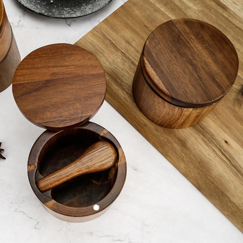 Salt Seasoning Jars Pepper Jar - Food Storage Jars With Wooden Lids のレビューと価格