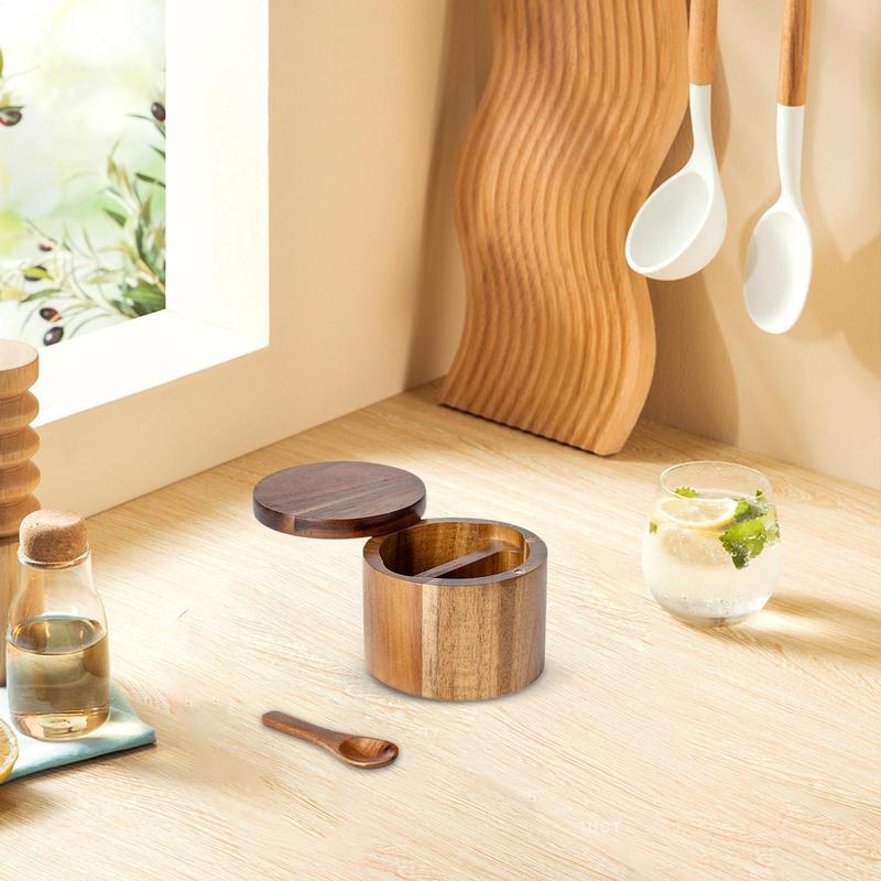 Salt Seasoning Jars Pepper Jar - Food Storage Jars With Wooden Lids のレビューと価格