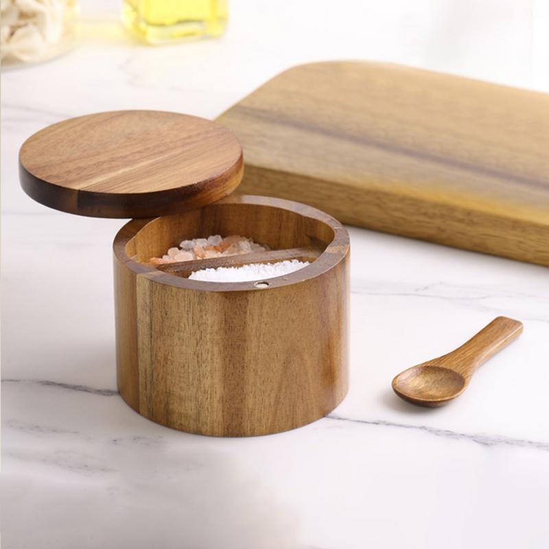 Salt Seasoning Jars Pepper Jar - Food Storage Jars With Wooden Lids のレビューと価格