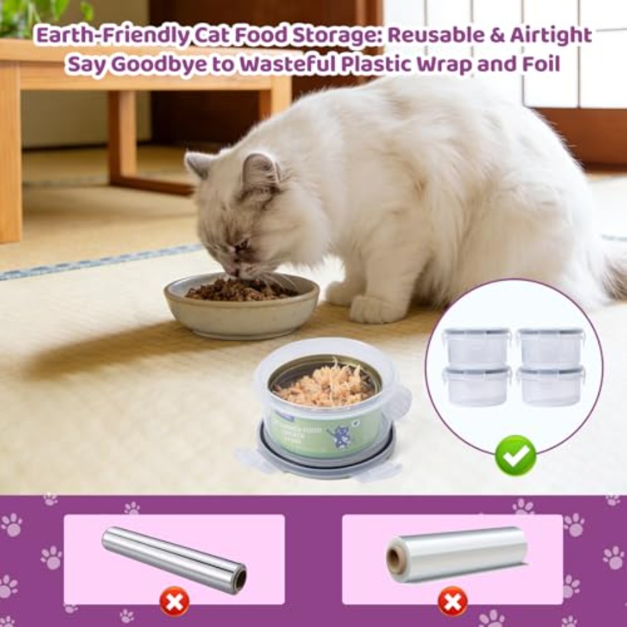 4Pack Cat Can Covers for 3 oz  - Lock And Lock Food Storage のレビューと価格