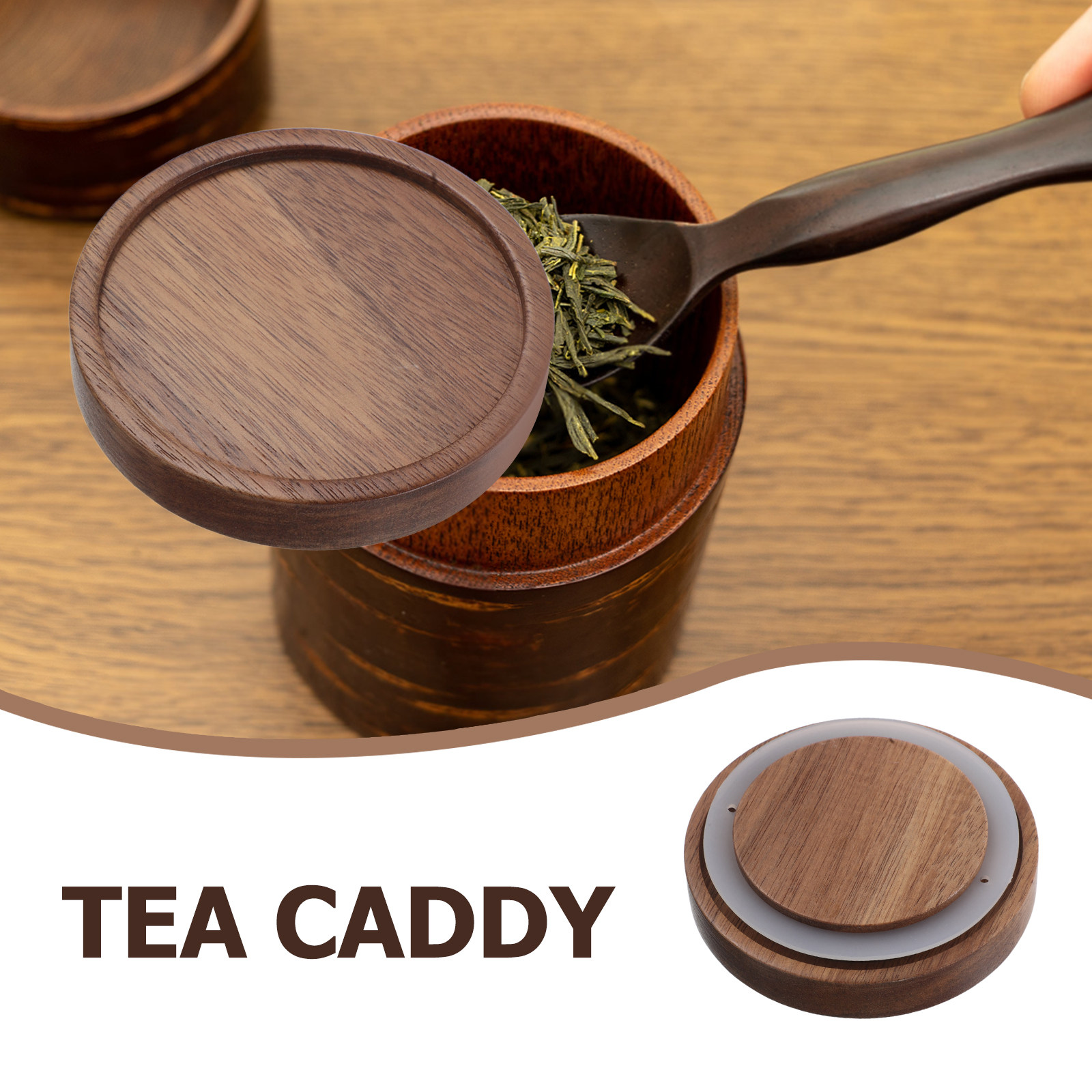 4Pcs Natural Acacia Wooden Jar - Food Storage Jars With Wooden Lids のレビューと価格