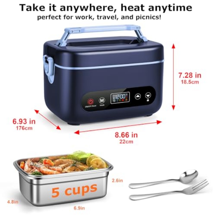 Electric Lunch Box for Men 1.2 - Portable Food Warmer のレビューと価格
