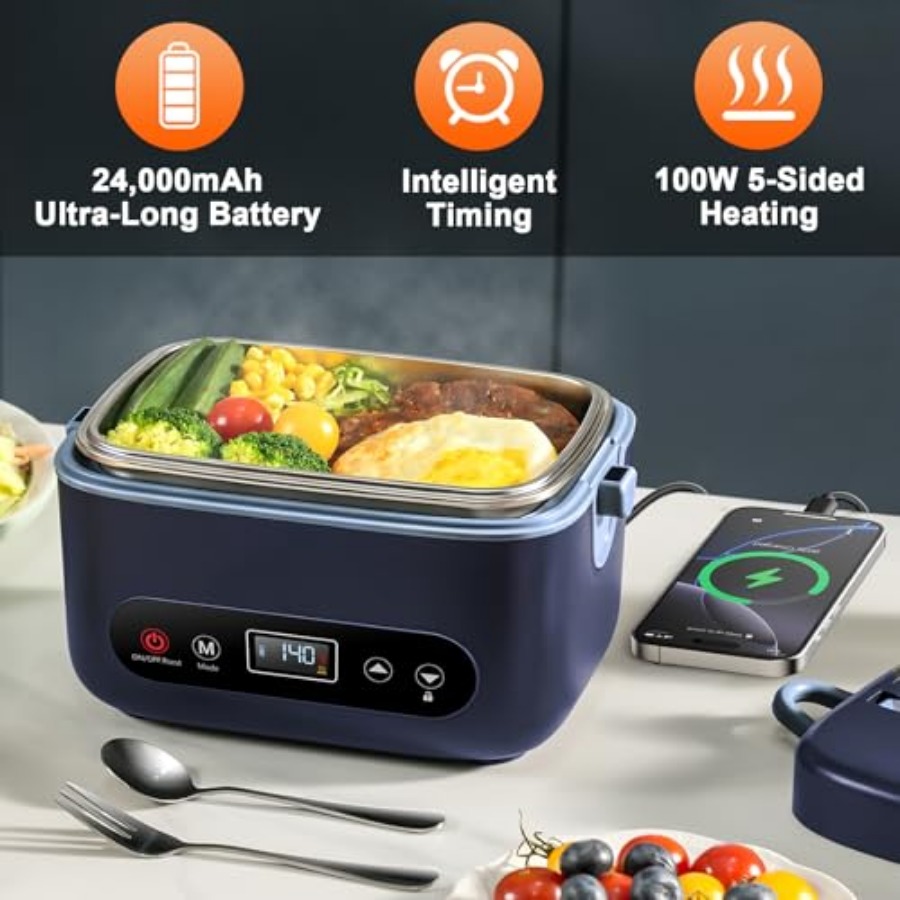 Electric Lunch Box for Men 1.2 - Portable Food Warmer のレビューと価格