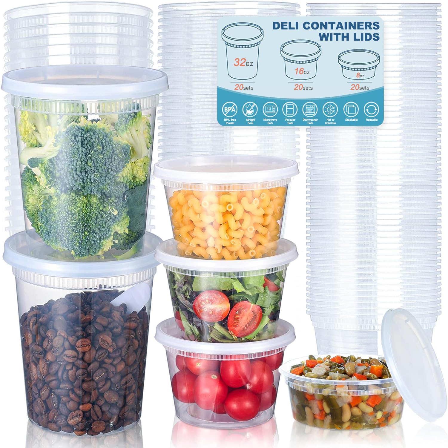 24pcs Deli Food Storage Contai - Food Storage Freezer Containers のレビューと価格