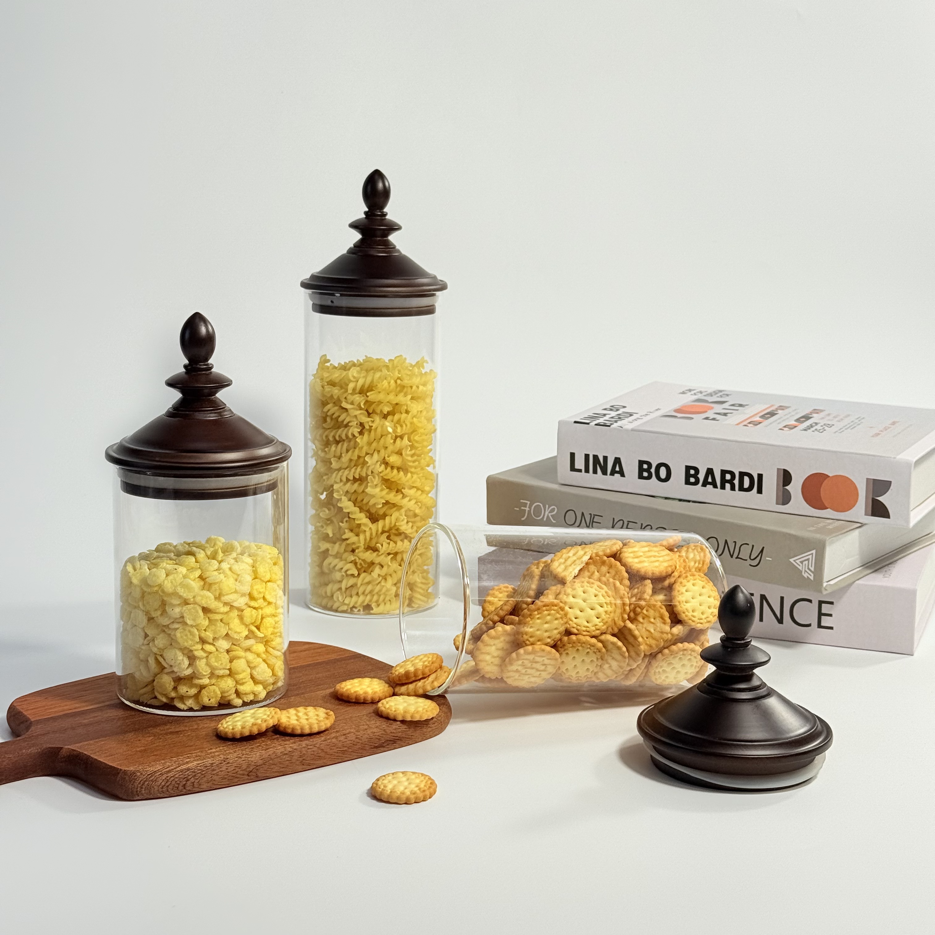 1Pcs - Vintage-Style Glass Sea - Food Storage Jars With Wooden Lids のレビューと価格