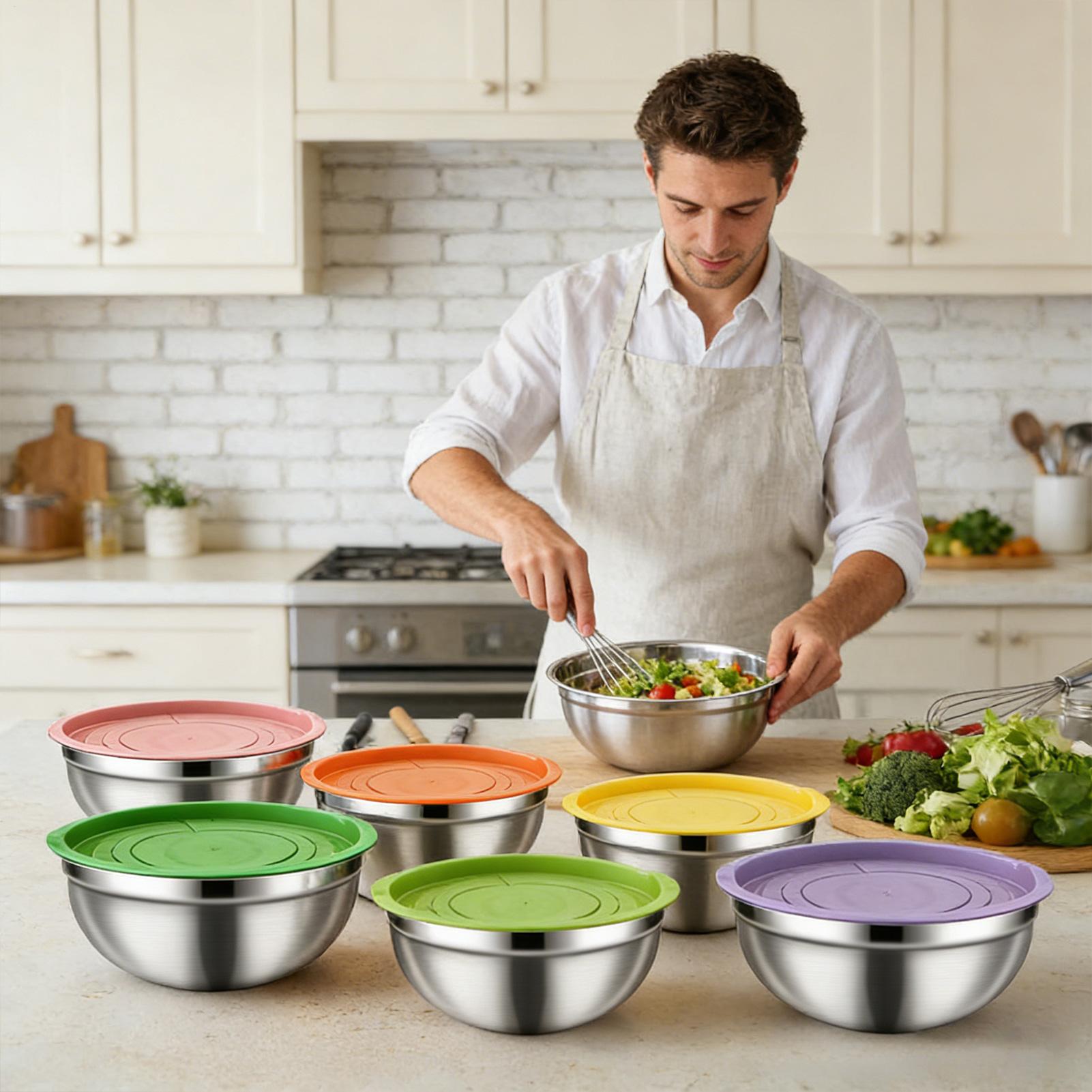 Metal Mixing Bowls Nesting Rou - Food Storage Bowls のレビューと価格