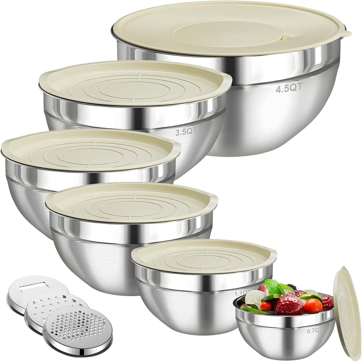 Mixing Bowls with Lids Set 6PC - Food Storage Bowls のレビューと価格