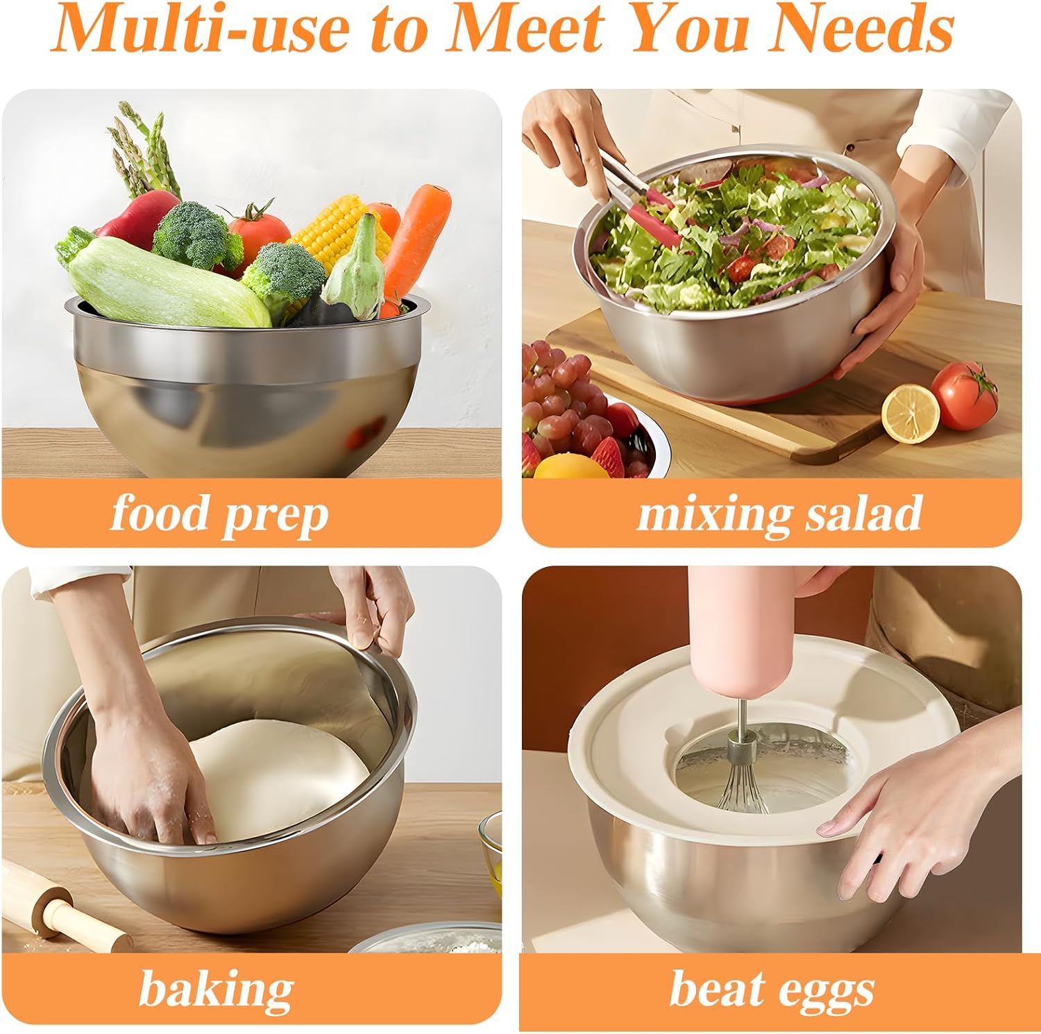Mixing Bowls with Lids Set 6PC - Food Storage Bowls のレビューと価格