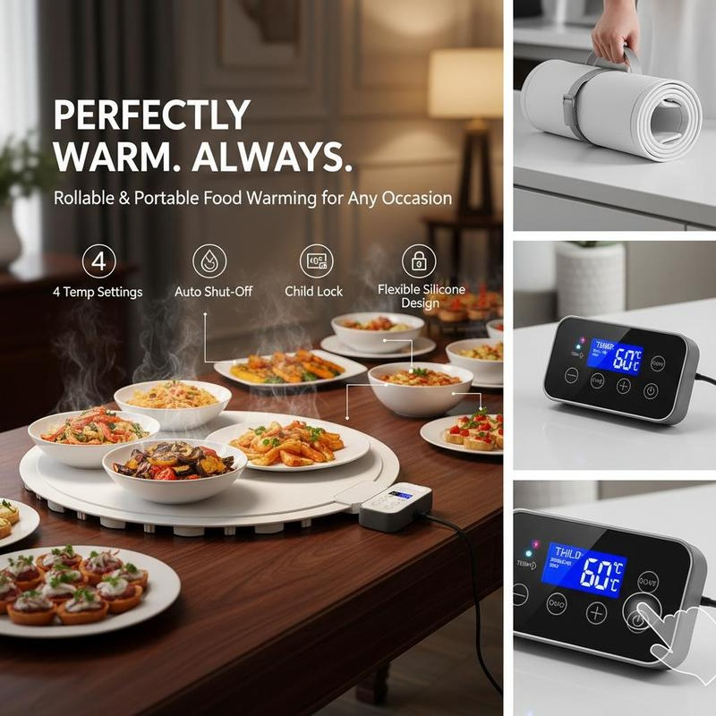 Silicone Heating Mat 24x15 Inc - Portable Food Warmer のレビューと価格
