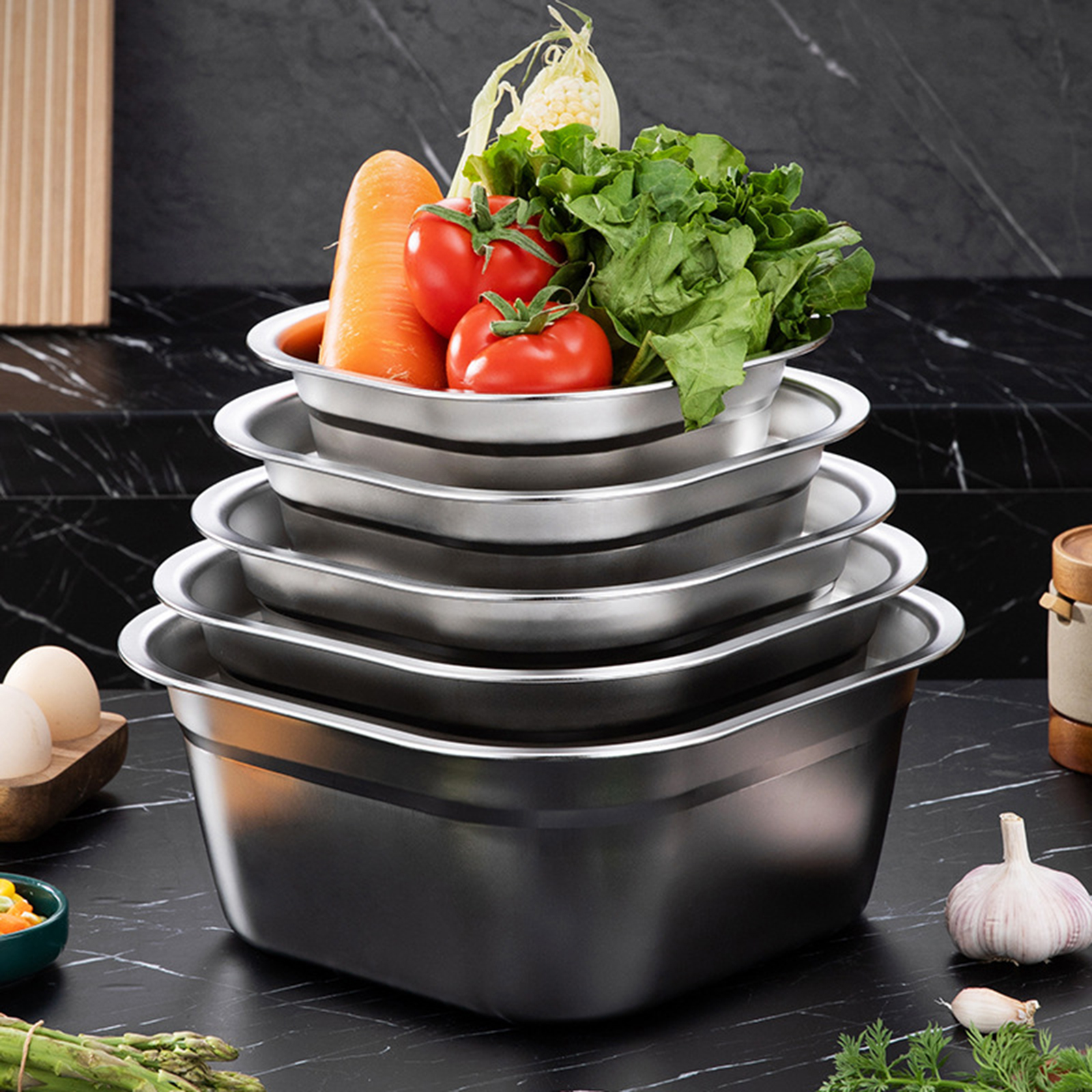 Stainless Steel Square Basin V - Food Storage Bowls のレビューと価格