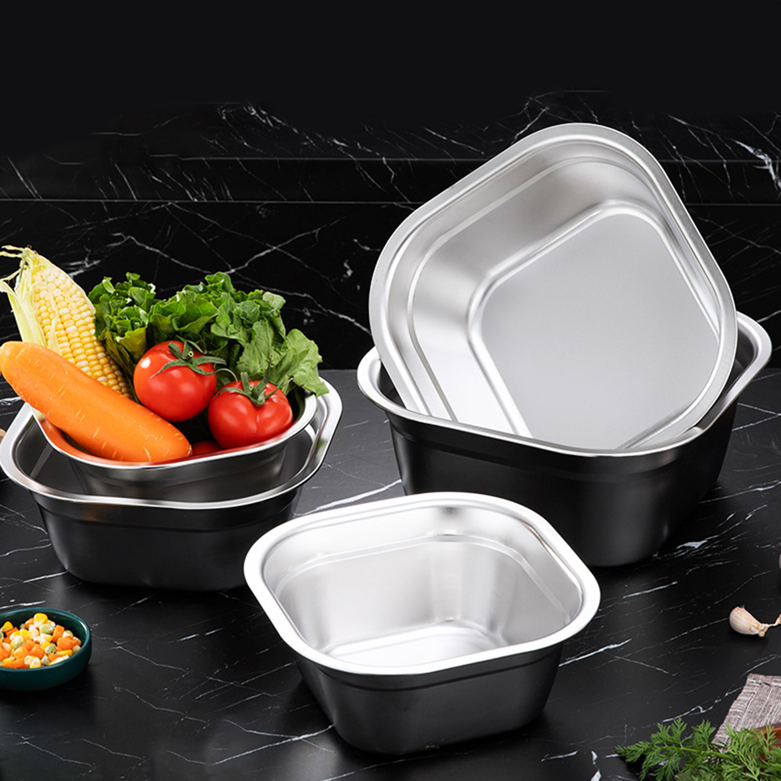 Stainless Steel Square Basin V - Food Storage Bowls のレビューと価格