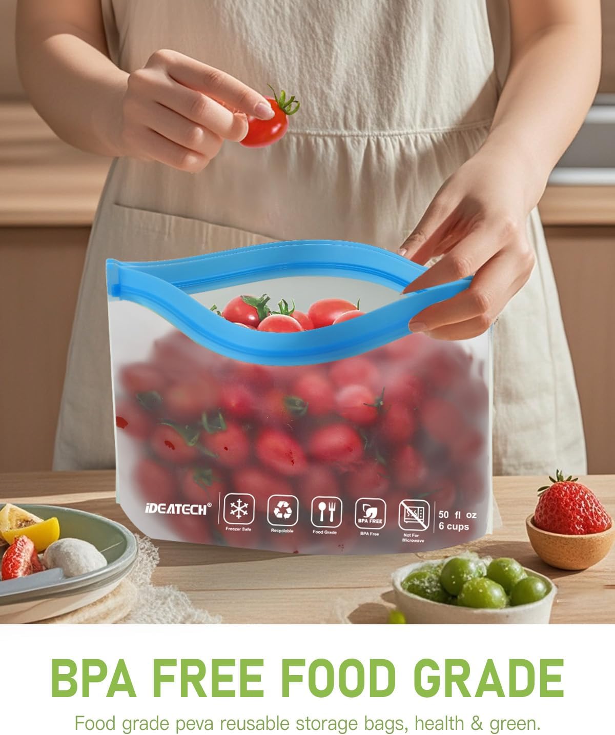 20 Pack Reusable Bags Dishwash - Food Storage Quart Containers のレビューと価格