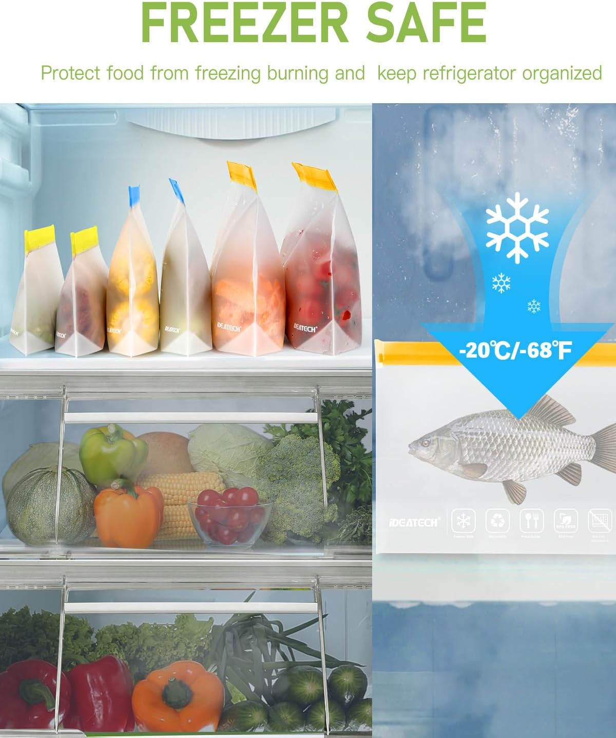 20 Pack Reusable Bags Dishwash - Food Storage Quart Containers のレビューと価格