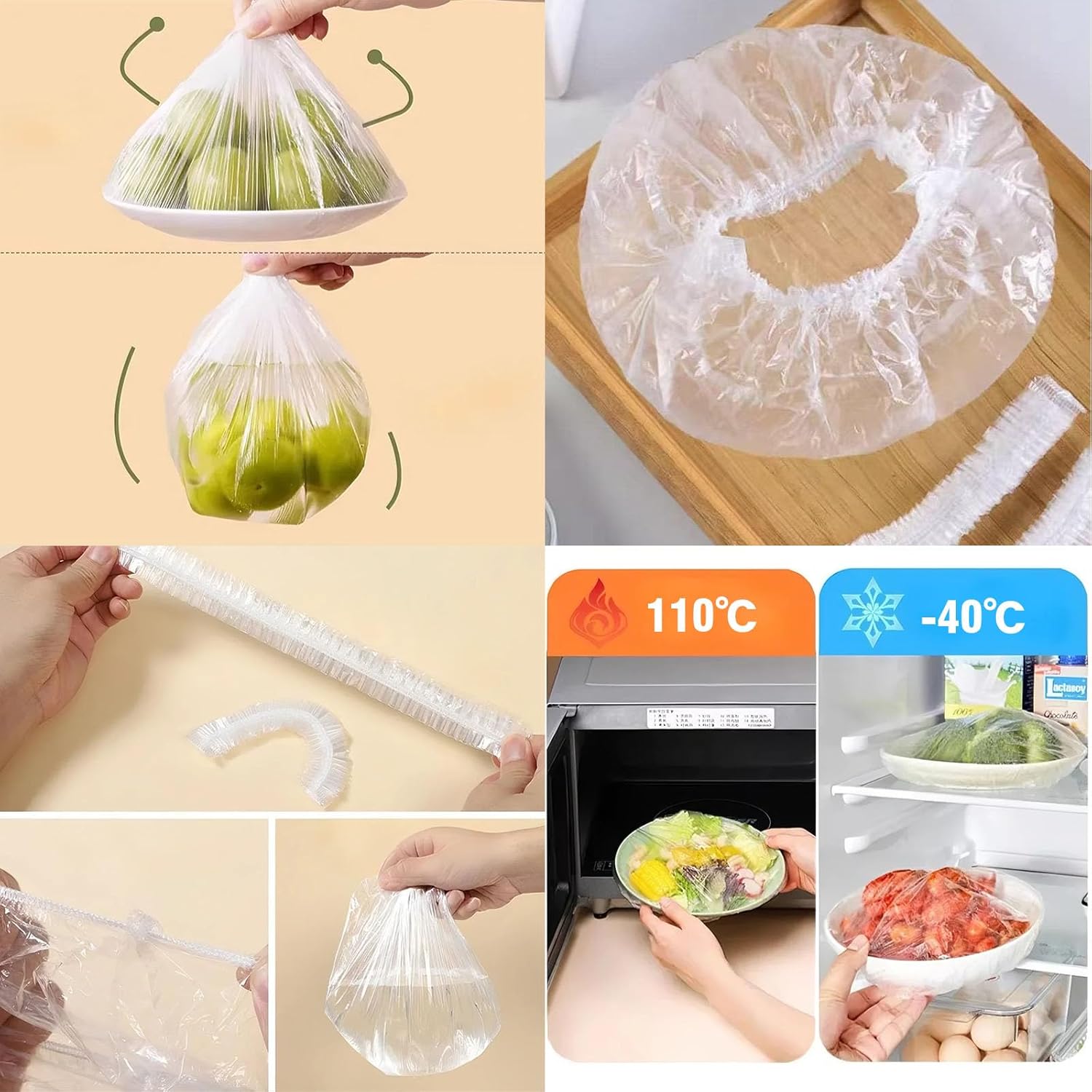 300 Pcs Reusable Elastic Food  - Food Storage Bowls のレビューと価格