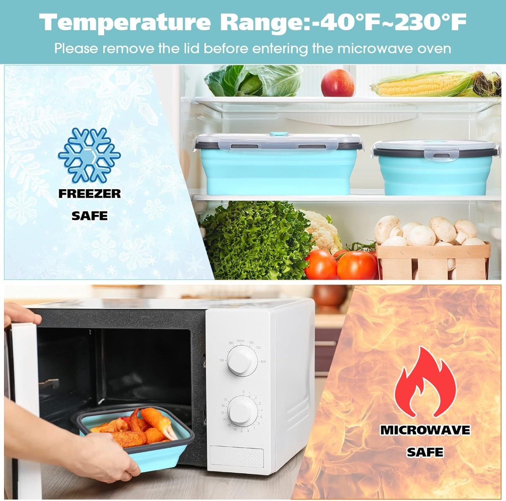 8 Pcs Collapsible Food Storage - Food Storage Freezer Containers のレビューと価格