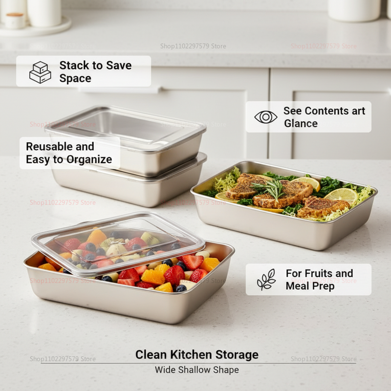 Plate Stainless Steel Food Con - Food Storage Bowls のレビューと価格
