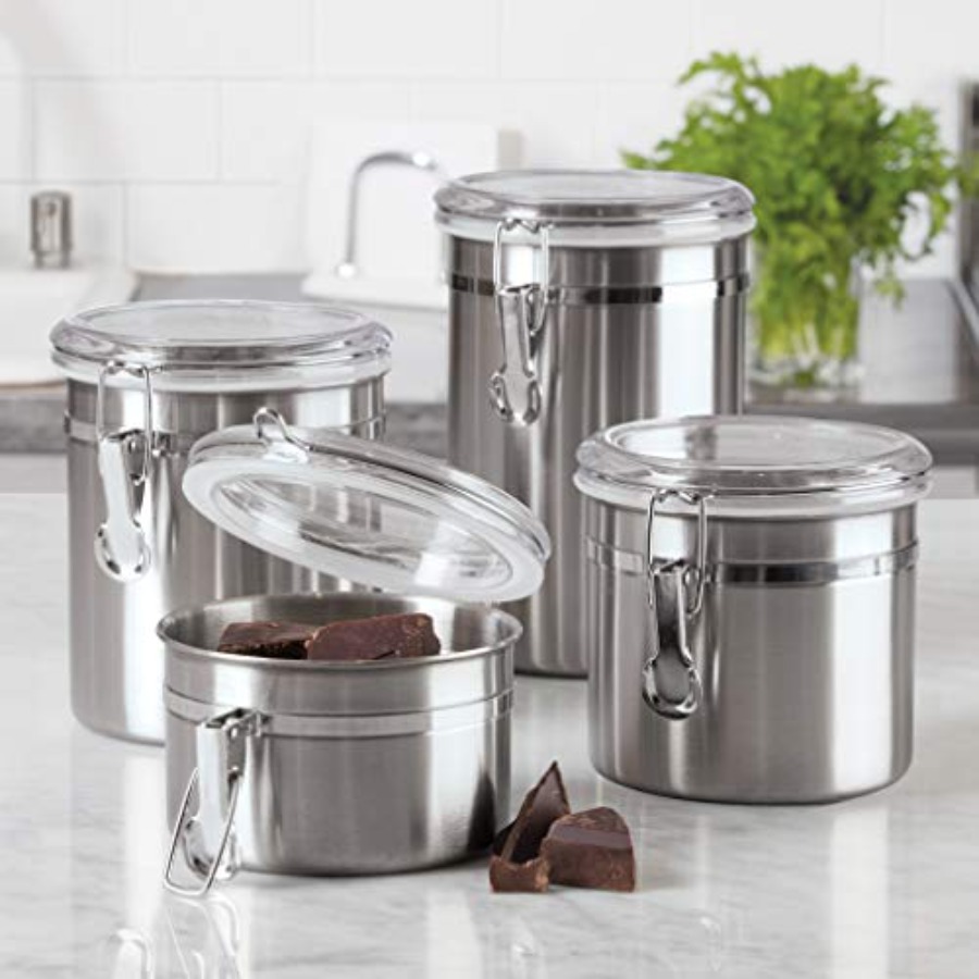 Set of 4 Stainless Steel Kitch - Food Storage Kitchen のレビューと価格