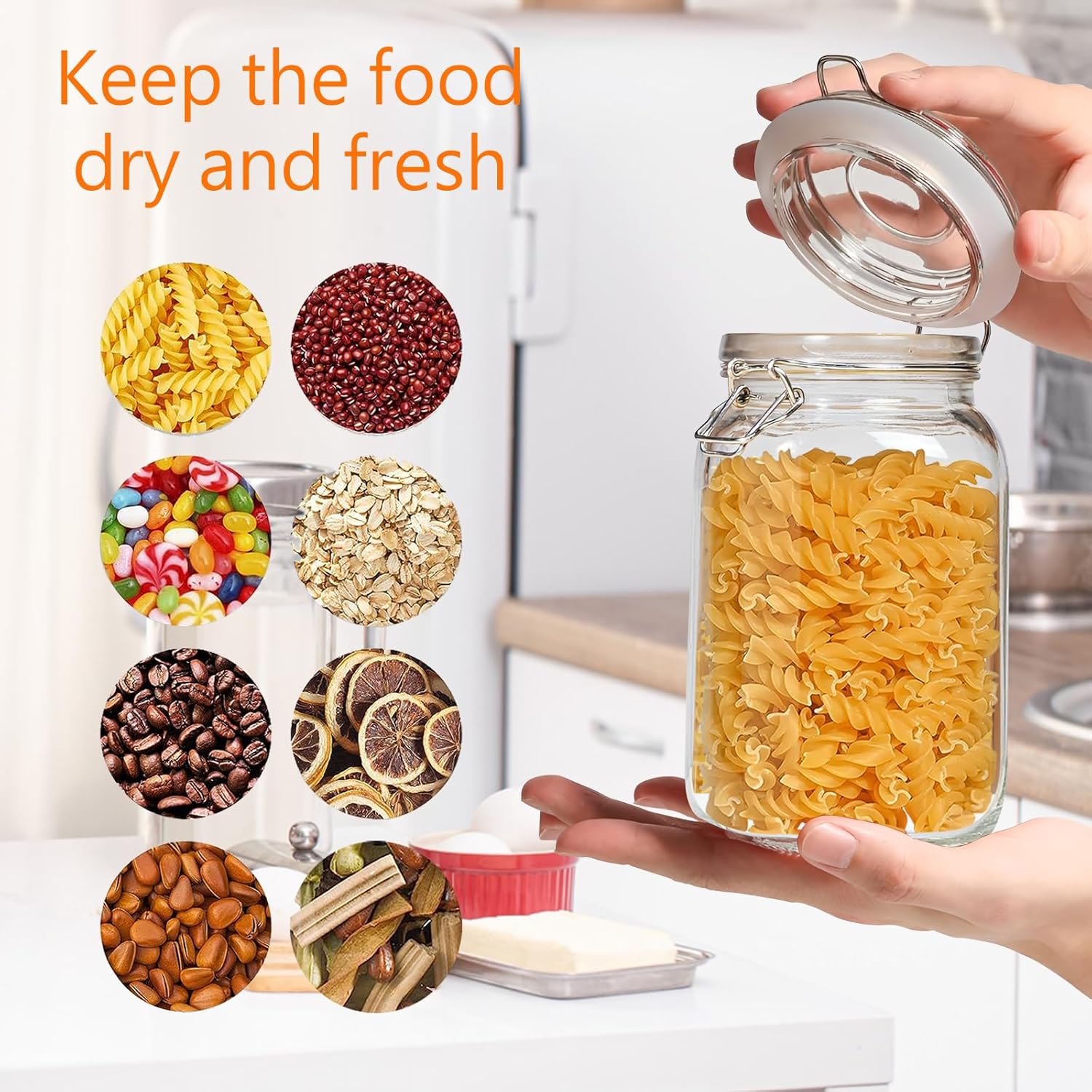 Clear Food Storage Jars 50oz S - Food Storage Kitchen のレビューと価格