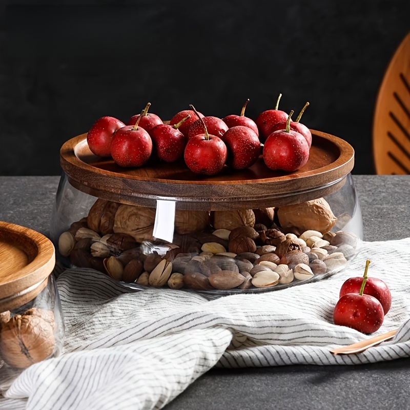 Set of 2 Glass Canisters with  - Food Storage Jars With Wooden Lids のレビューと価格